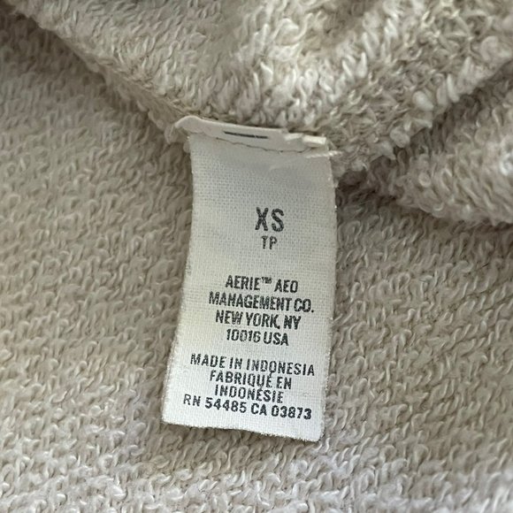 Aerie Sunday Soft Distressed Crewneck Cropped Sweatshirt Women's Size XS - Picture 6 of 8